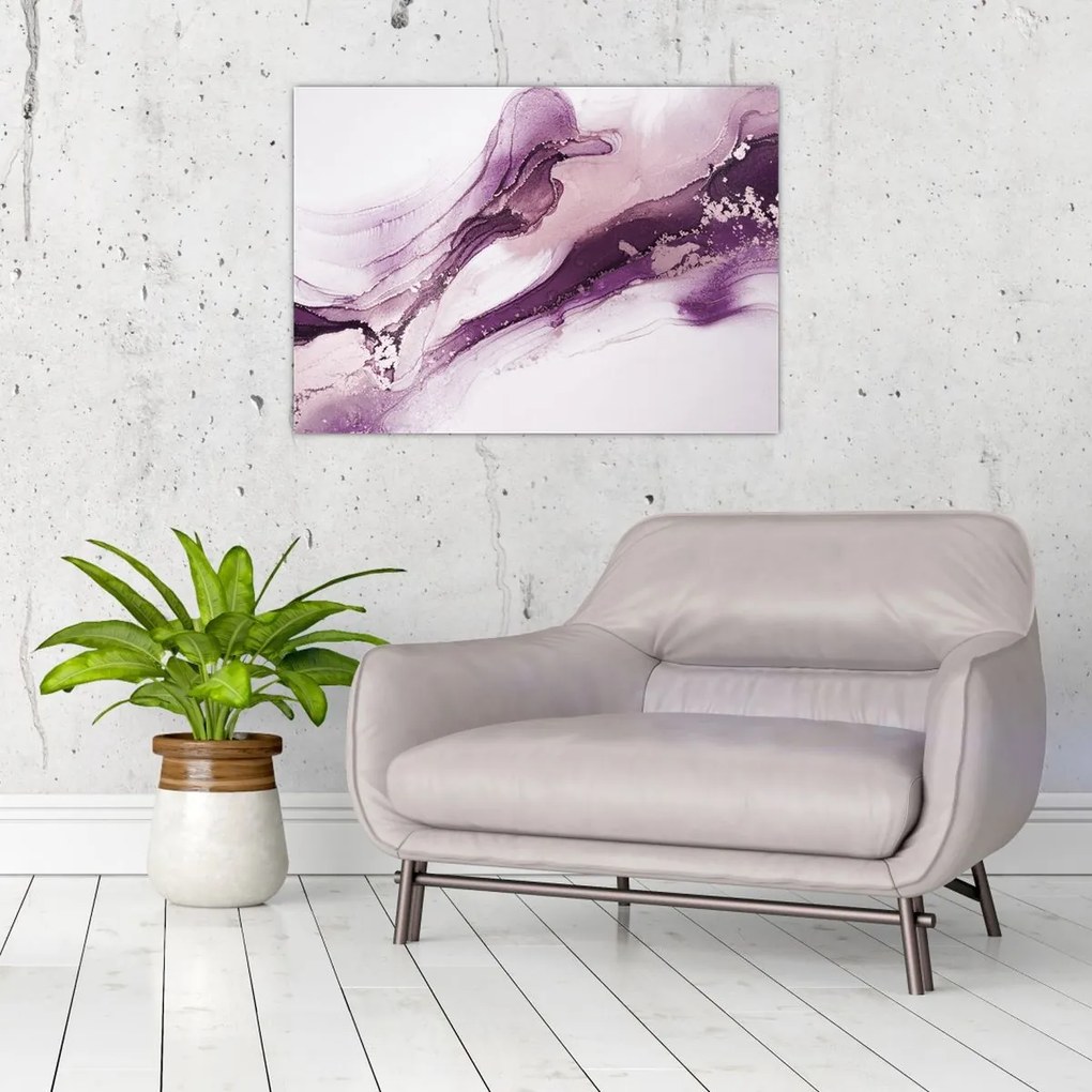 Tablou - Artă fluidă violet (70x50 cm)