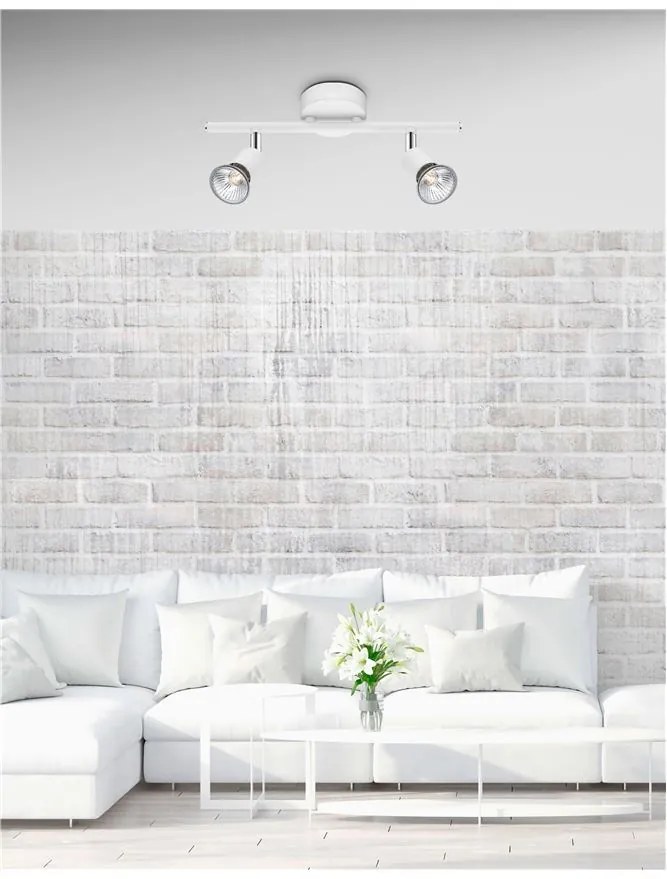 Aplica perete / tavan moderna cu spoturi Base alba 2L NVL-661002