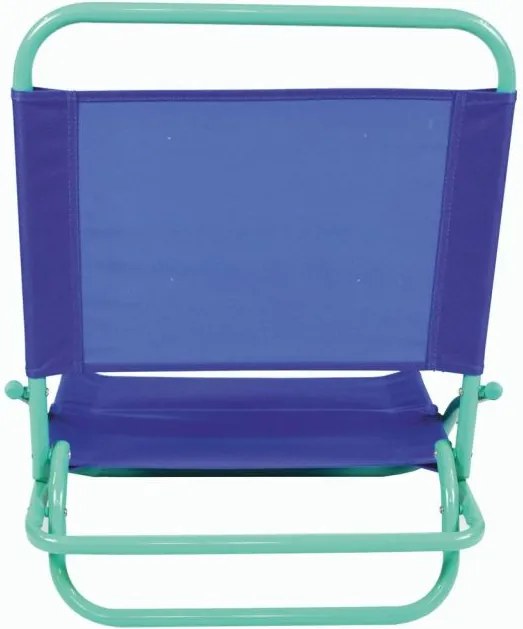 Scaun de plajă pliabil, PVC, albastru-verde.