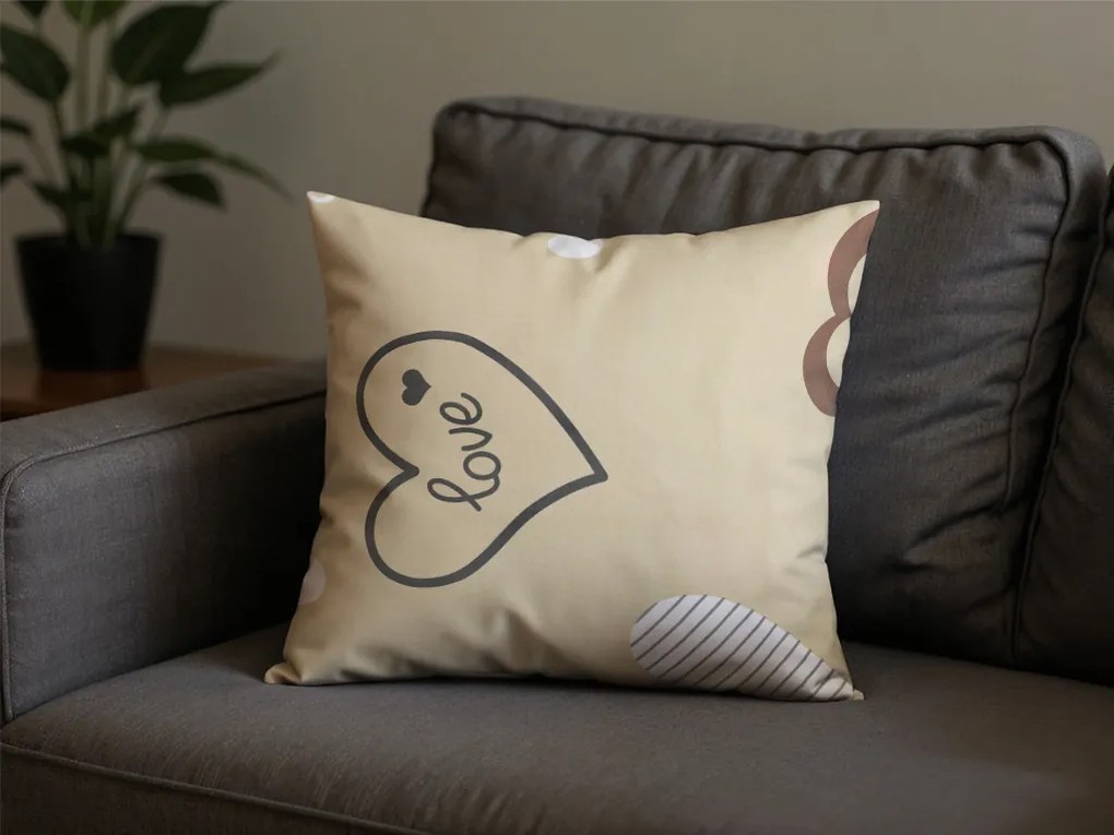 Husa de perna din bumbac DEAMON POLY 45x45 cm, bej