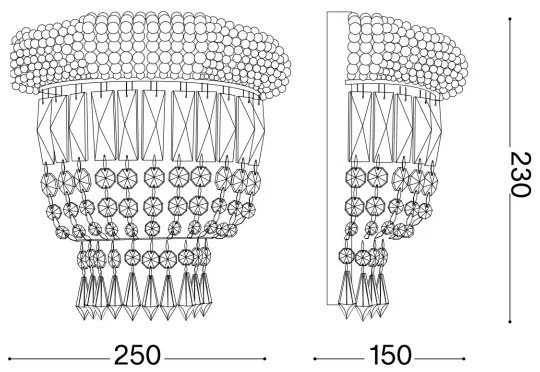 Aplică de cristal Ideal Lux DUBAI 2xE14/28W/230V