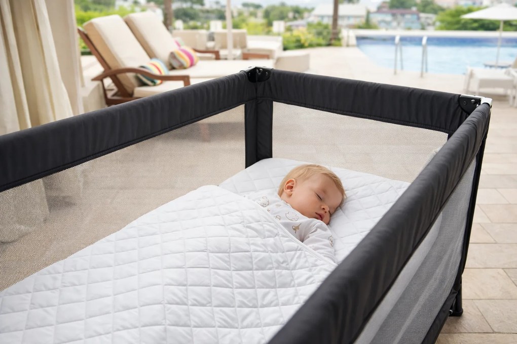 Saltea de calatorie pliabila copii 120x60 cm Danpol ,   husa bumbac matlasat, geanta transport, antialergica