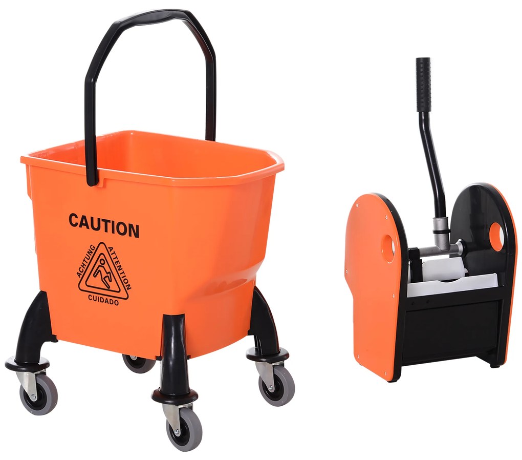 HOMCOM Carucior de Curățenie Profesional, Compact, Ideal pentru Spații Mici, 44×36×90 cm | Aosom Romania