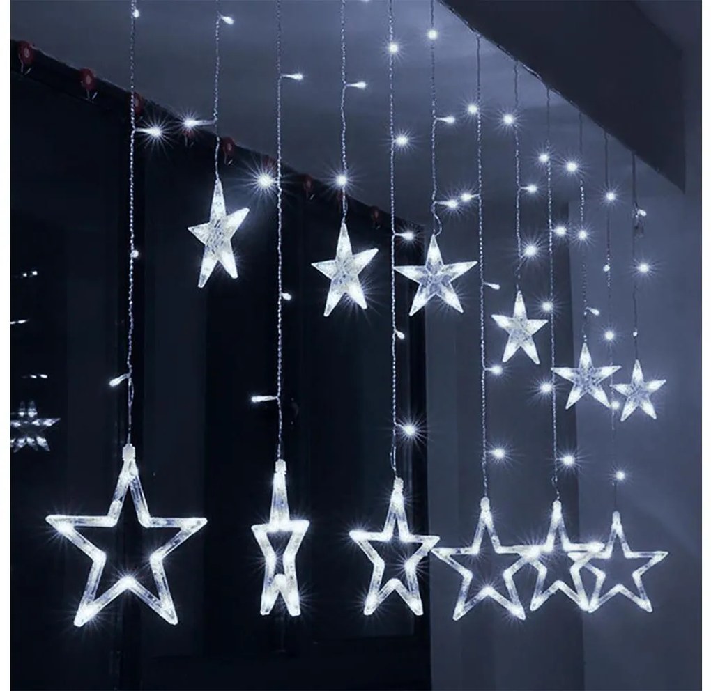 Perdea LED de Crăciun Brilagi 77xLED/3xAA/USB 1,8m alb rece