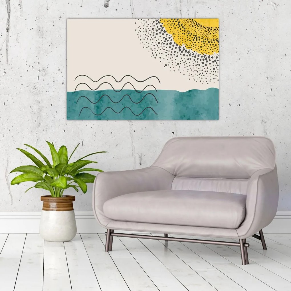 Tablou - pictură abstractă de plajă N⁰1 (90x60 cm)