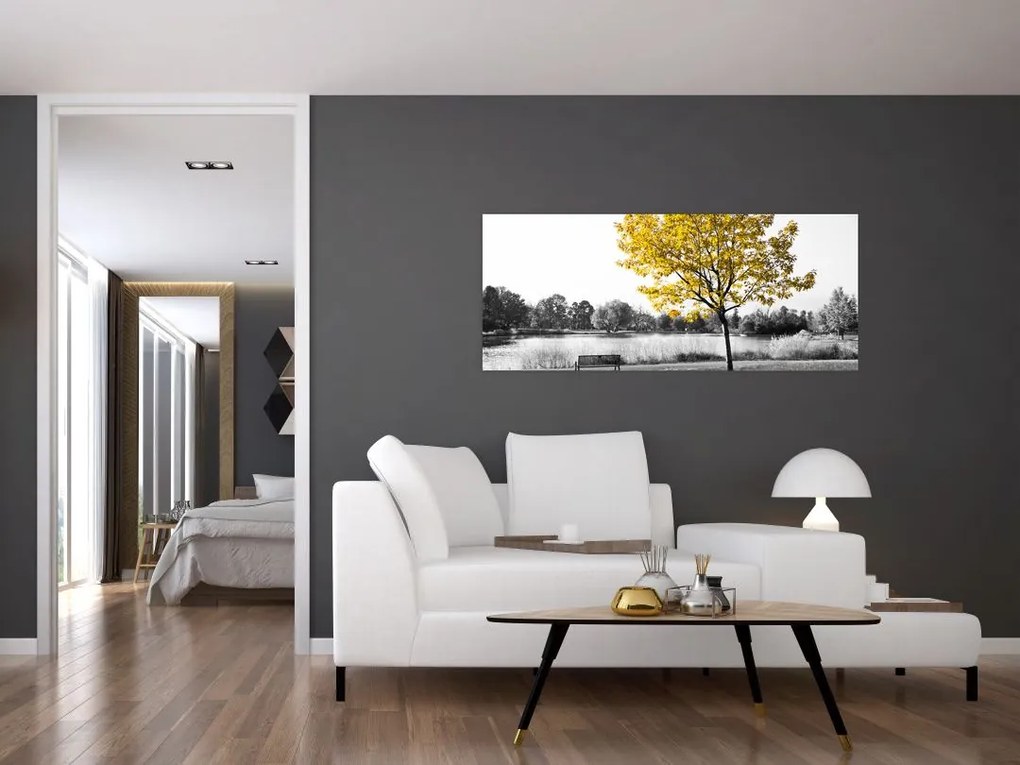 Tablou - relaxare în parc (120x50 cm)