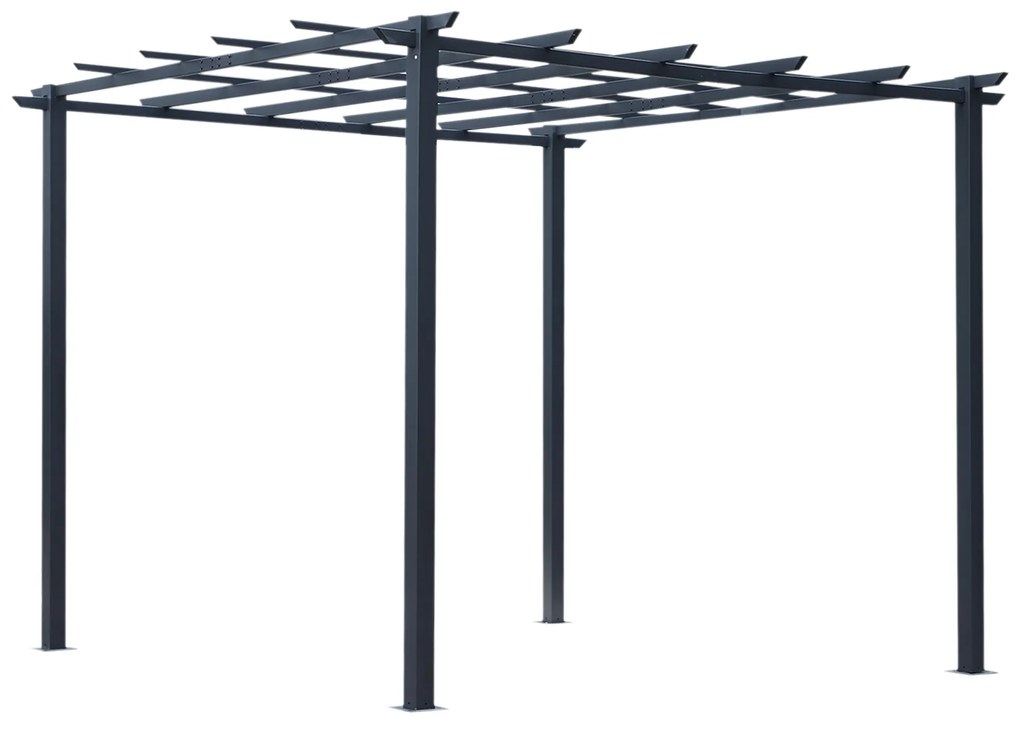 Outsunny Spalier de Gradina Schelet in Metal Negru 300 x 300 x 230 cm | Aosom Romania