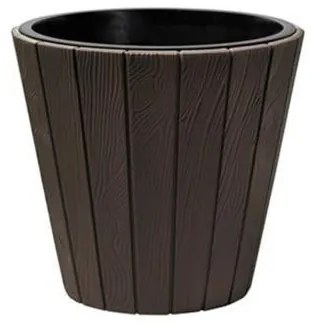 Ghiveci decorativ de flori, rotund, maro, 29.9x28.1 cm, Woode