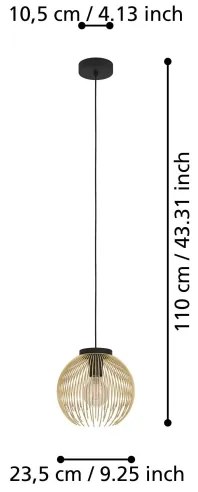 Lustră pe cablu VENEZUELA 1xE27/40W/230V Eglo 900166