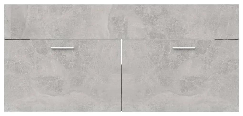 Dulap cu chiuveta incorporata, gri beton, PAL Gri beton, 100 x 38.5 x 46 cm