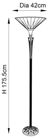 Endon 64042 - Lampă de podea Tiffany DARK STAR 1xE27/60W/230V Ø 42 cm