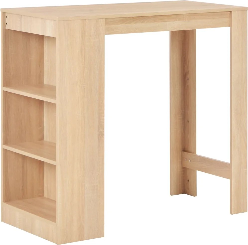 vidaXL Masă de bar cu raft, stejar, 110 x 50 x 103 cm