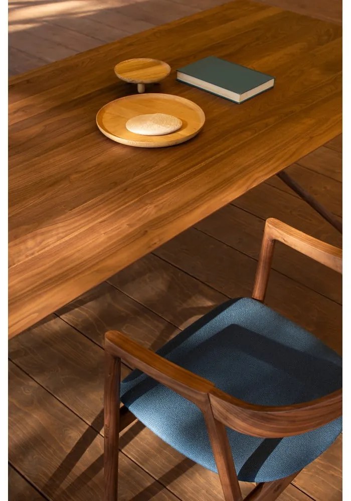 Scaun de dining albastru/maro Muna – Gazzda