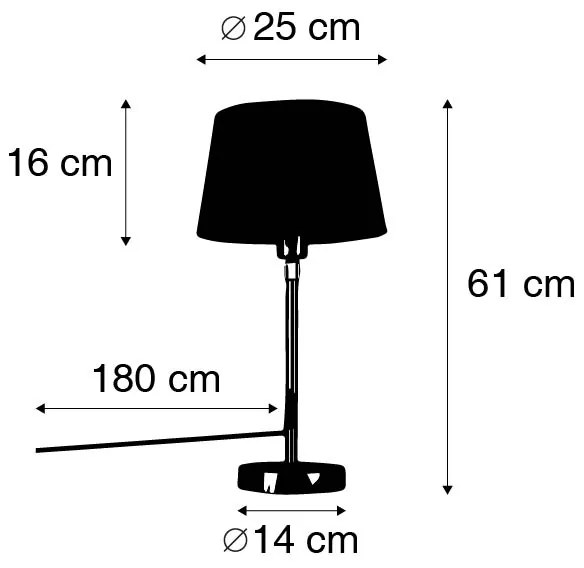 Lampă de masă auriu/alamă cu abajur negru 25 cm reglabilă - Parte
