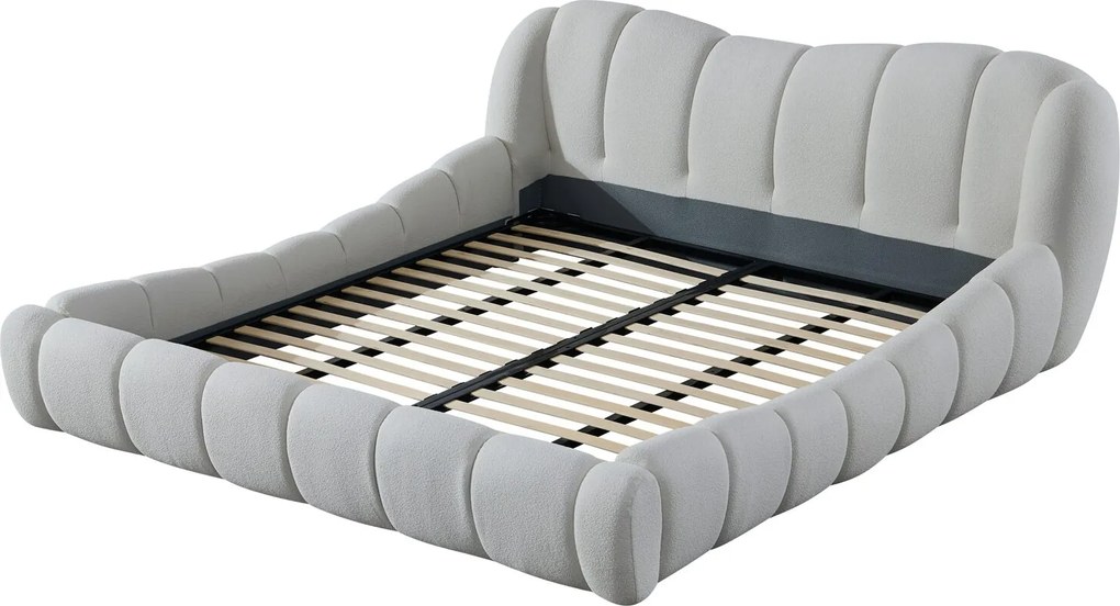 Pat dormitor dumonde, tapitat alb Royal 180x200 cm