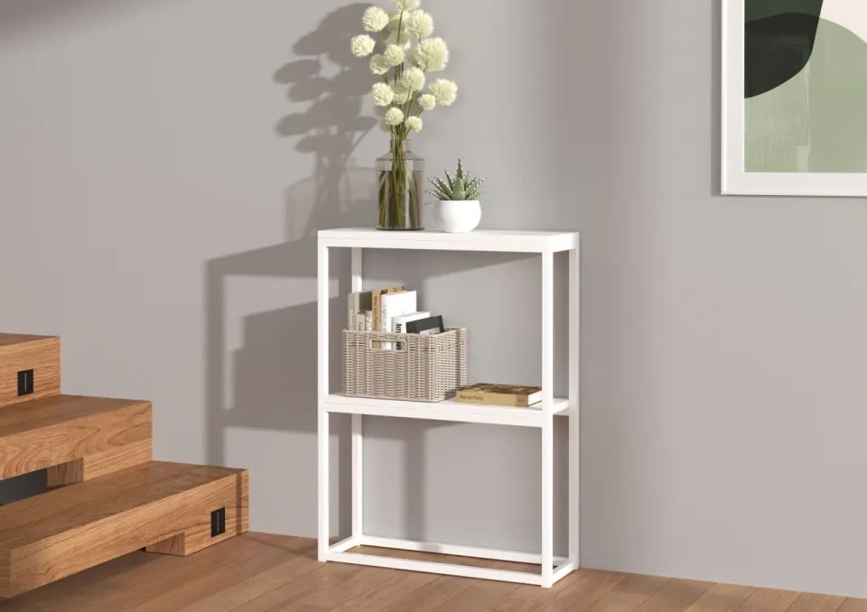 Consolă hol, 60x20x80 cm, MASON, ADRK Furniture (Culoare: Alb / Negru)