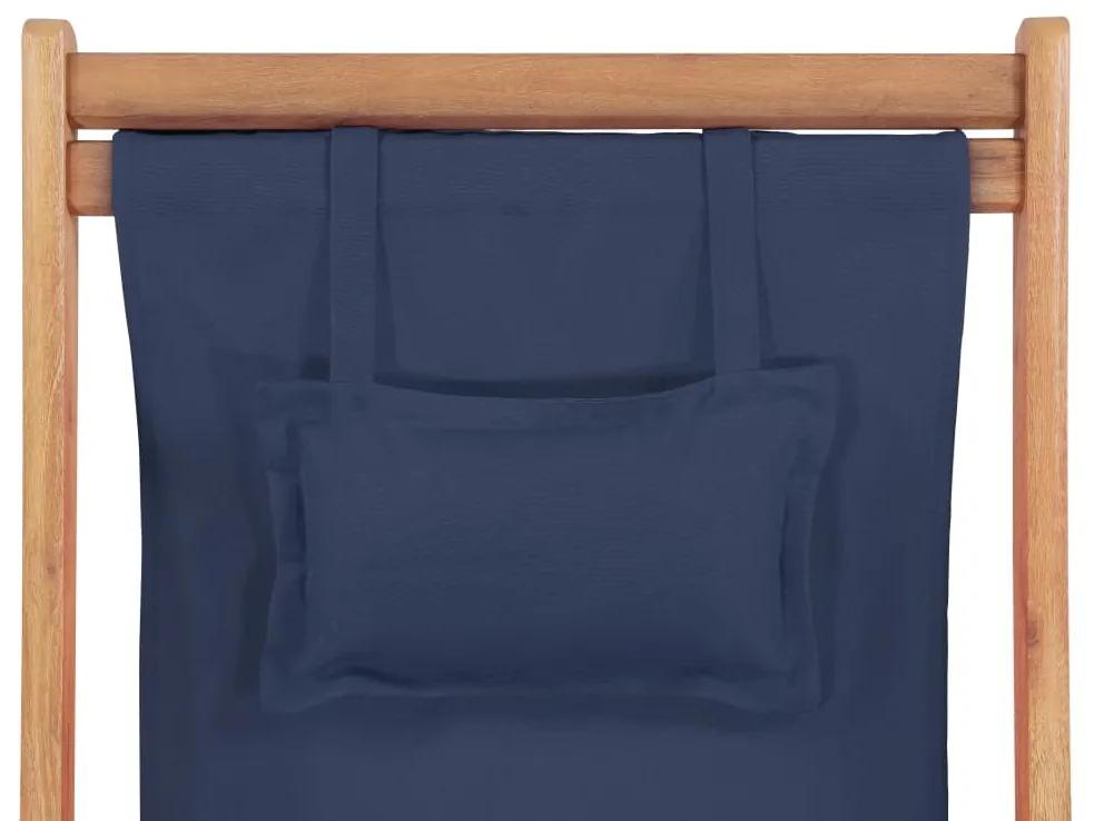 Scaun de plaja pliabil, albastru, textil si cadru din lemn 1, Albastru