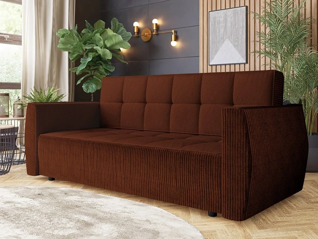 Canapea extensibilă Pexalo (maro) (cu sp. depozitare). Promo -17%. 1105607