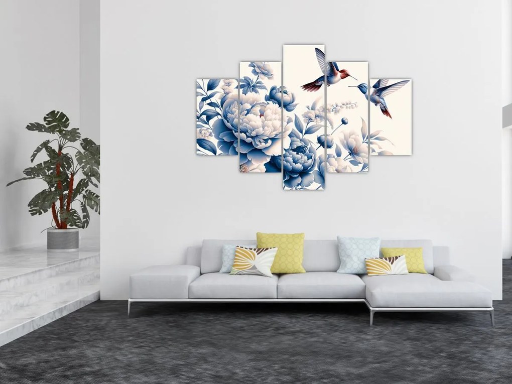 Tablou - Colibri deasupra florii (150x105 cm)