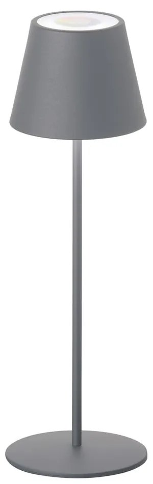 Veioză gri LED cu intensitate reglabilă/cu senzor de mișcare cu abajur din metal (înălțime 38 cm) Consenza – Fischer & Honsel