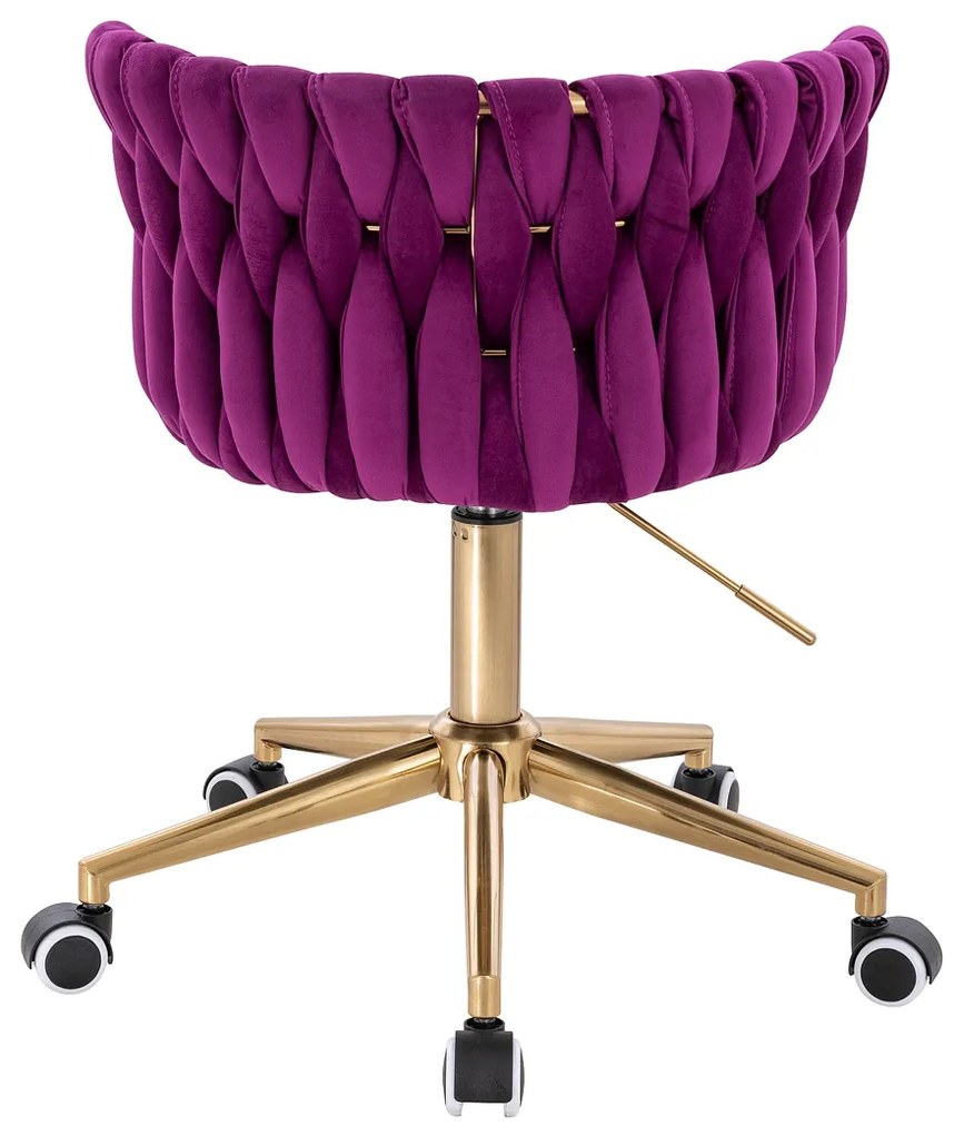 HR450K Scaun Fucsia din Catifea cu Bază Aurie