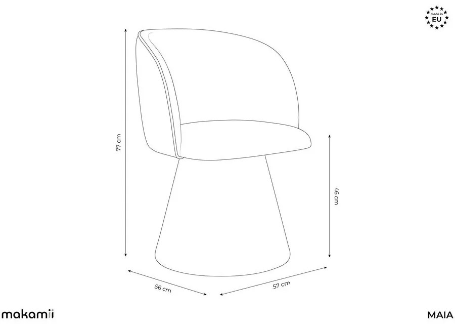 Scaun de sufragerie crem tapițat Maia – Makamii