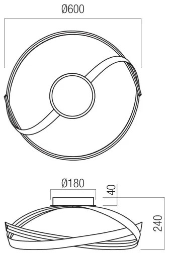 Redo 01-3613 - Plafonieră LED dimabilă IMPULS, 34W/230V, aurie