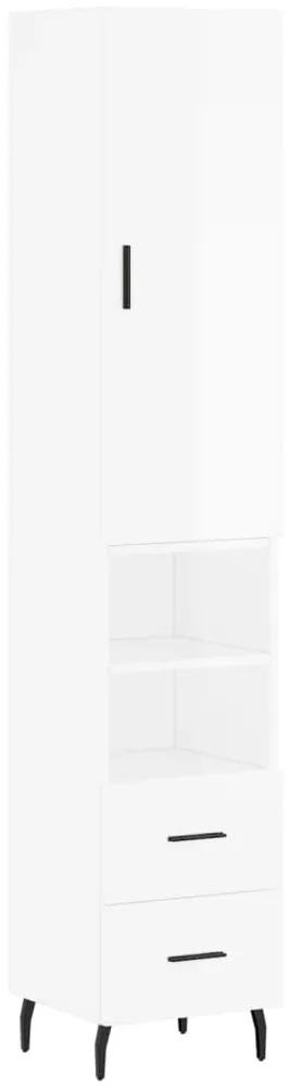 3198931 vidaXL Dulap înalt, alb extralucios, 34,5x34x180 cm, lemn prelucrat