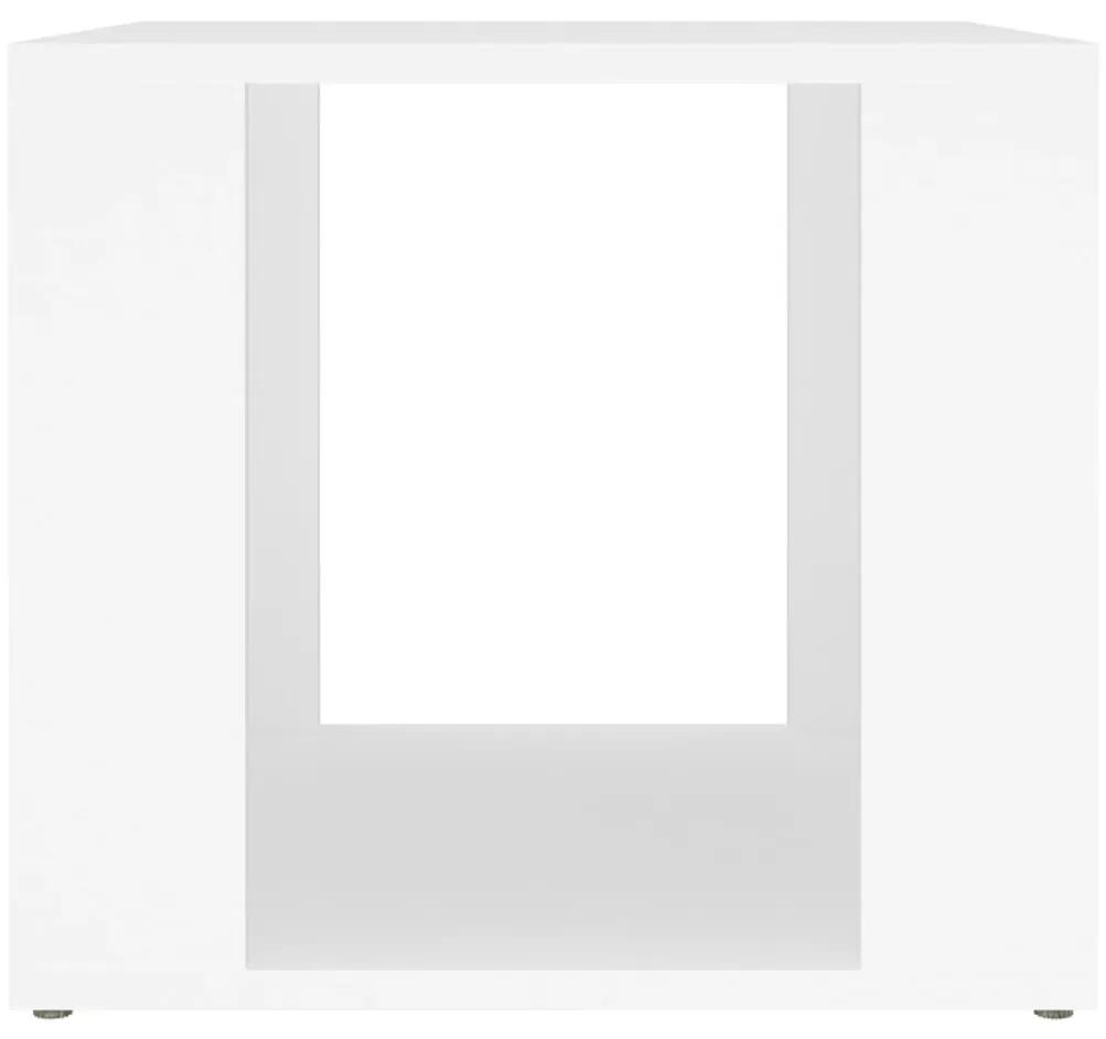Noptiera, alb, 41x40x36 cm, lemn compozit 1, Alb