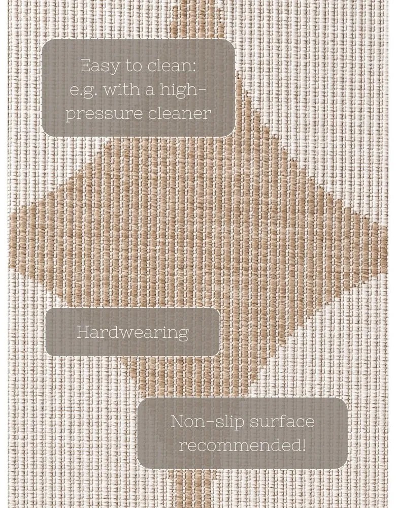 Covor pentru exterior și interior bej/fildeș 120x170 cm Duet Bowen – NORTHRUGS