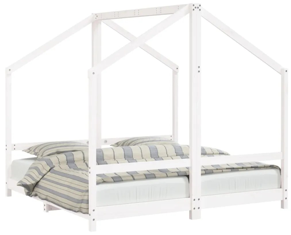 3200596 vidaXL Cadru de pat pentru copii, 2x(80x160) cm, lemn masiv de pin