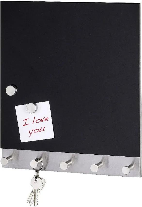 Cuier magnetic pentru haine cu tablă de scris Wenko Black Big, 30 x 34 cm