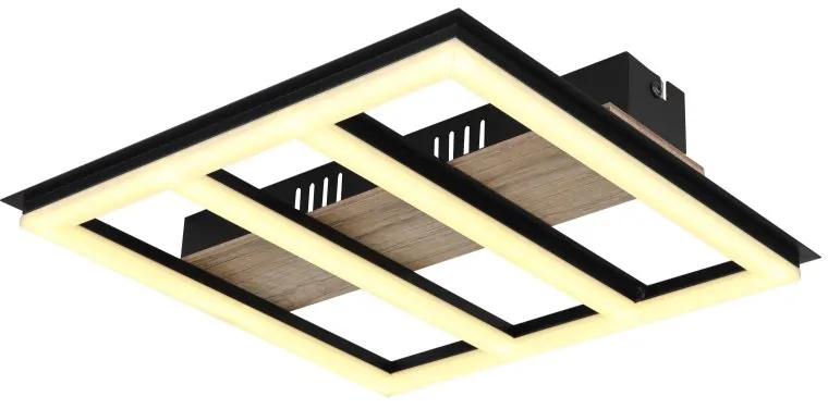 Plafoniera LED design industrial Froomy negru, maro