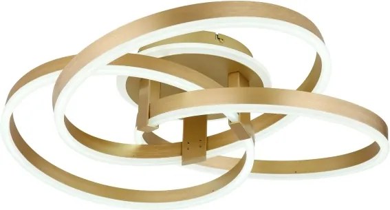 Globo 67163-56G - Plafonieră LED dimerizabilă HERWIG 56W/230V 57,5x60 cm aurie+telecomandă