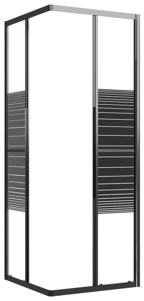 Cabina de dus cu dungi, negru, 70x70x180 cm, ESG 70 x 70 x 180 cm, Cu dungi
