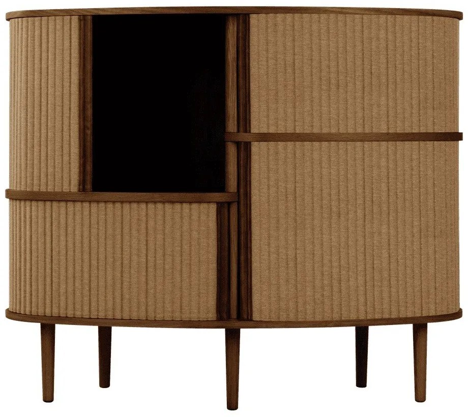 Dulap maro-maro deschis cu aspect de lemn de stejar cu ușă glisantă 120x100x50 cm Audacious – UMAGE