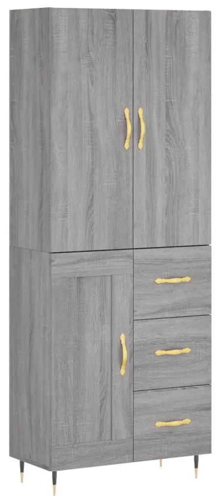 3196001 vidaXL Dulap înalt, gri sonoma, 69,5x34x180 cm, lemn compozit