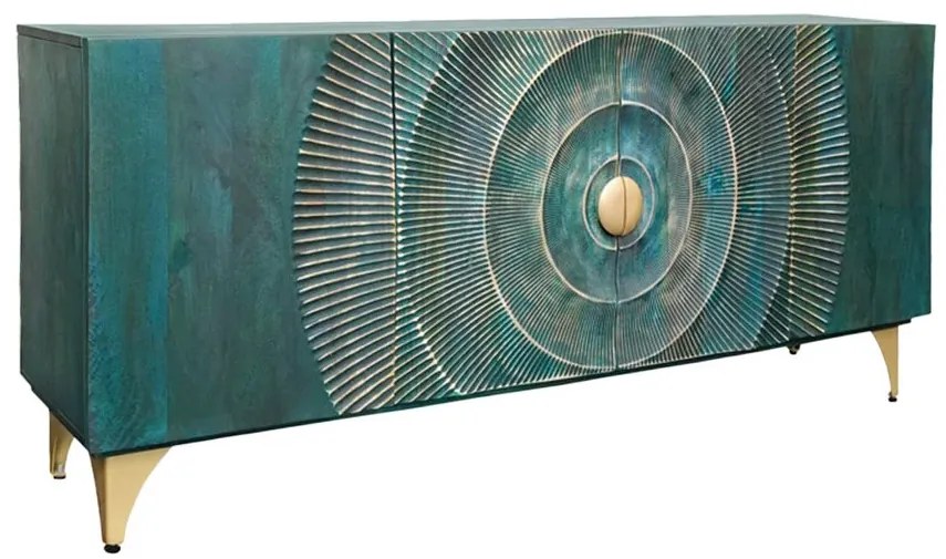 Comoda design vintage Golden Sunset 180cm turcoaz