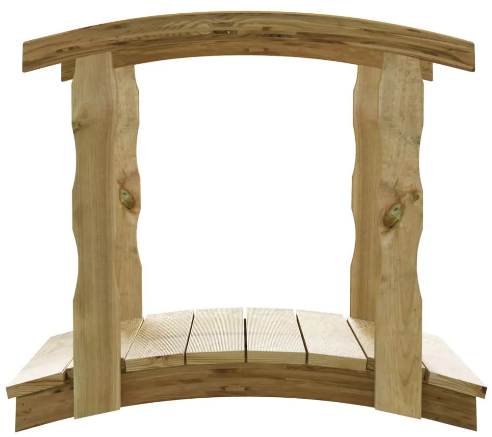 Pod de gradina cu balustrada, lemn masiv pin tratat 110 x 74 x 105 cm, cu balustrada