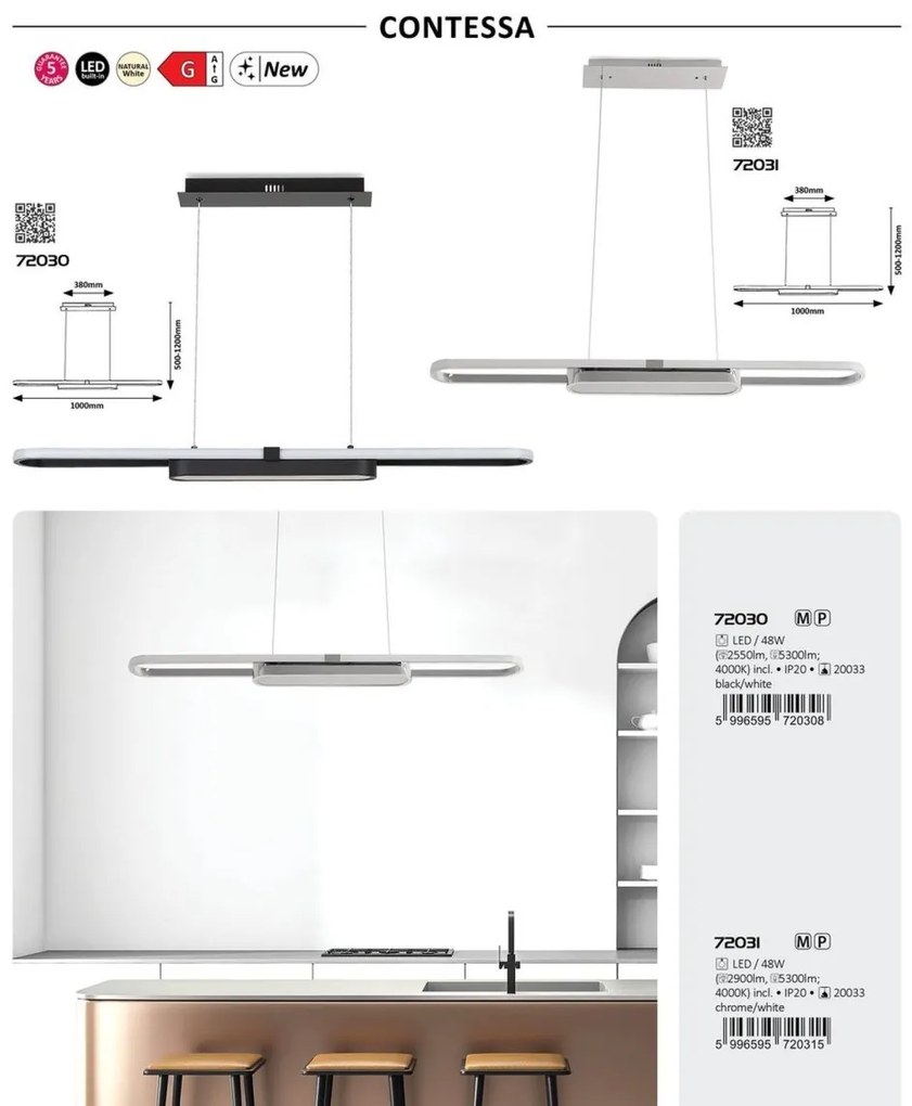 Lustra LED suspendata design modern Contessa