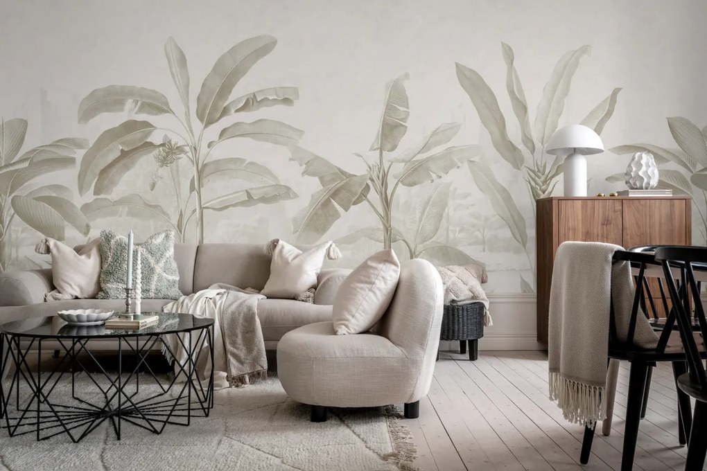 Tapet Tropical Palms, Beige, Rebel Walls