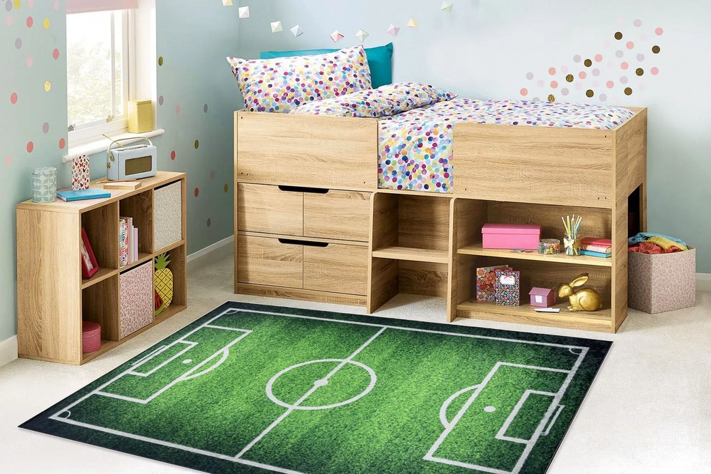 BAMBINO 58690 covor lavabil Teren, fotbal pentru copii anti-alunecare - verde