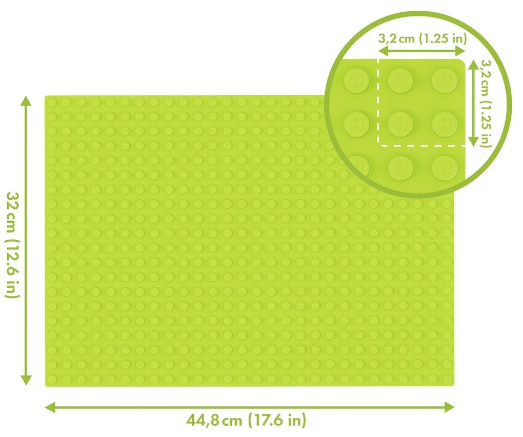 Placa de baza 28x20 Hubelino (verde deschis)