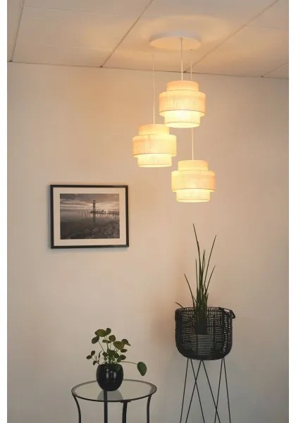 Lustră pe cablu Brilagi SPACE YUTE 3xE27/15W/230V crem/alb