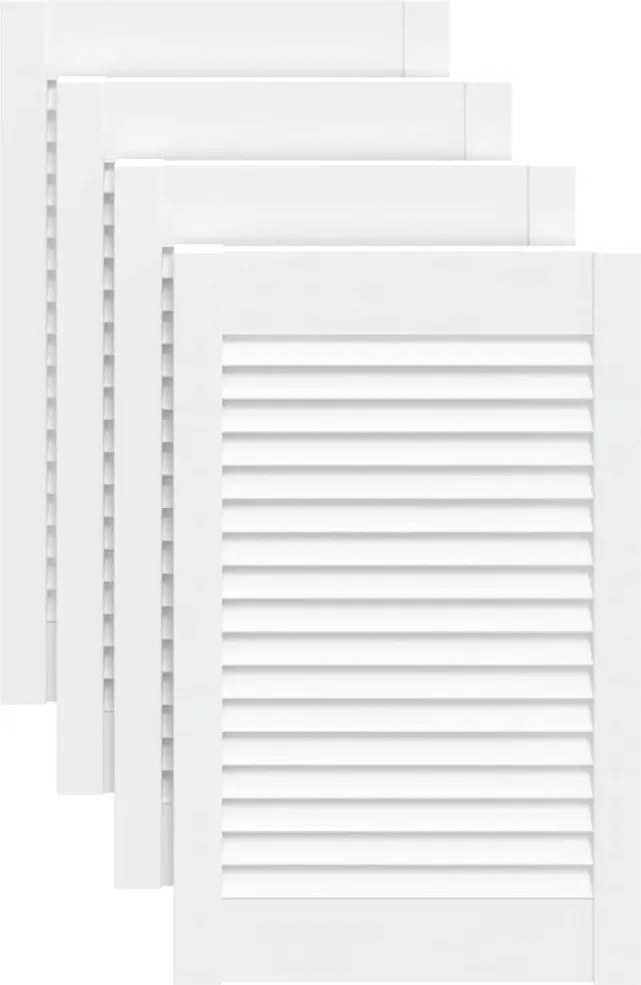 vidaXL Uși dulap design lambriu 4 buc. alb 61,5x39,4 cm lemn masiv pin