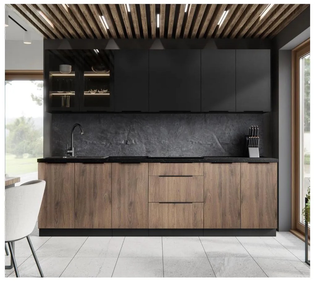 Dulap de bucătărie superior pe colț Sobera 60x60 GN 90 1F (negru). 1097001