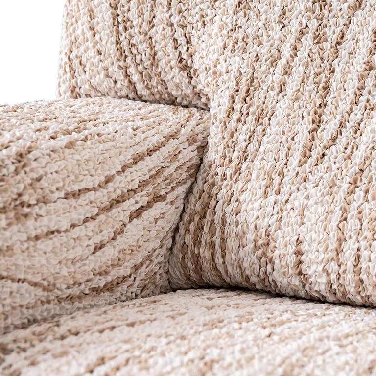 Huse bielastice UNIVERSO NOU bej cu dungi scaun cu spatar 2 buc (45 x 45 x 50 cm)