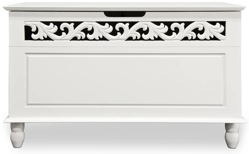 Ladă din lemn JERSEY, 80x40x48cm, alb Casaria