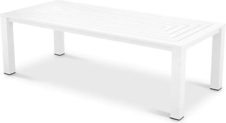 Masa pentru interior/ exterior design LUX din aluminiu Vistamar alb, 240x105cm