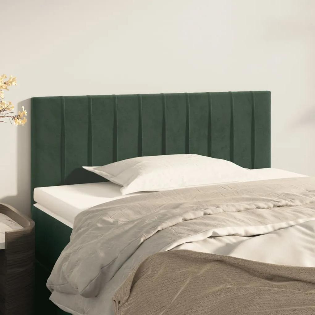 346225 vidaXL Tăblie de pat, verde închis, 90x5x78/88 cm, catifea